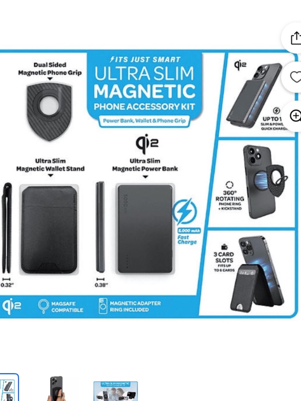 It's Just Smart Ultra Slim Magnetic Phone Accessory Kit